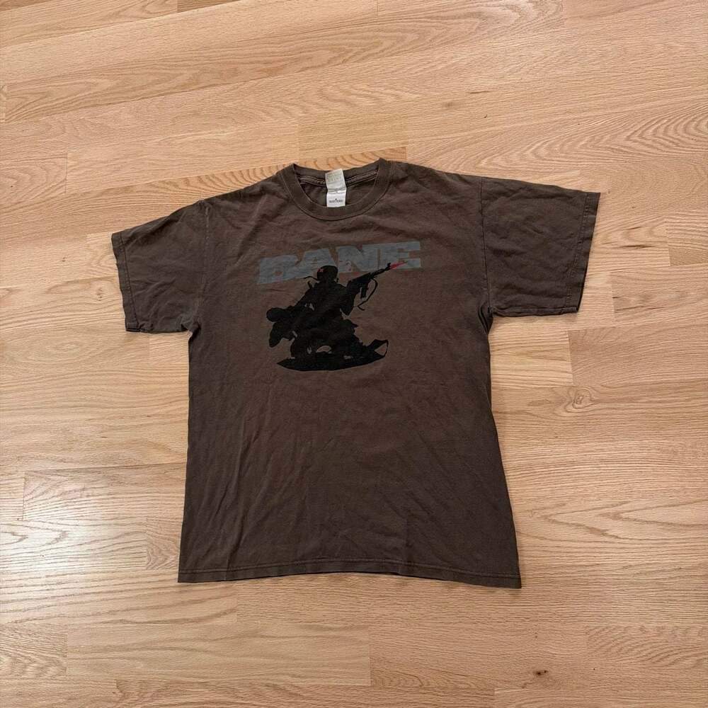 Vintage Gildan Ultra Cotton Bane Graphic T-Shirt Brown Size M